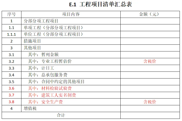 土建汇总表